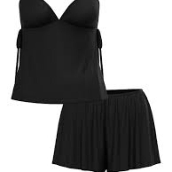 VS Ribbed Modal Velvet-Trim Cami Shorts Set Size M - Picture 3 of 3